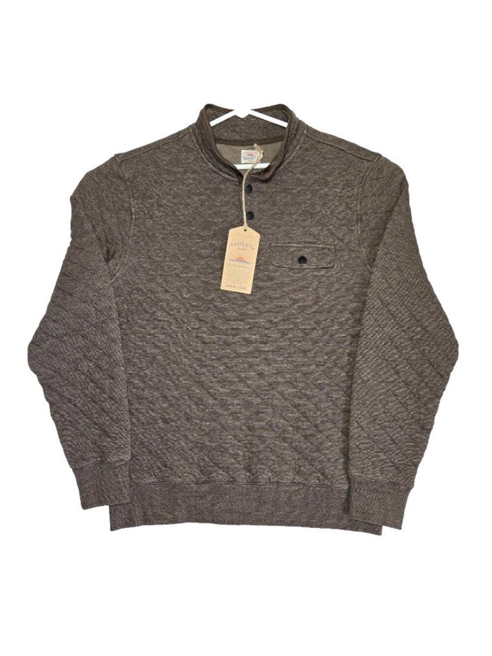 Faherty Epic Quilted Fleece Pullover Mens Size XXL Mountain Branch Heather